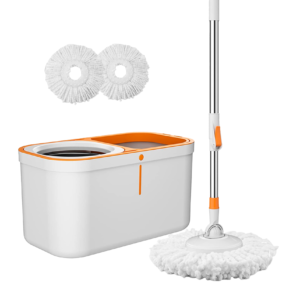 Grazie Spin Mop – 360° Rotating Microfiber Mop with Hands-Free Wringer