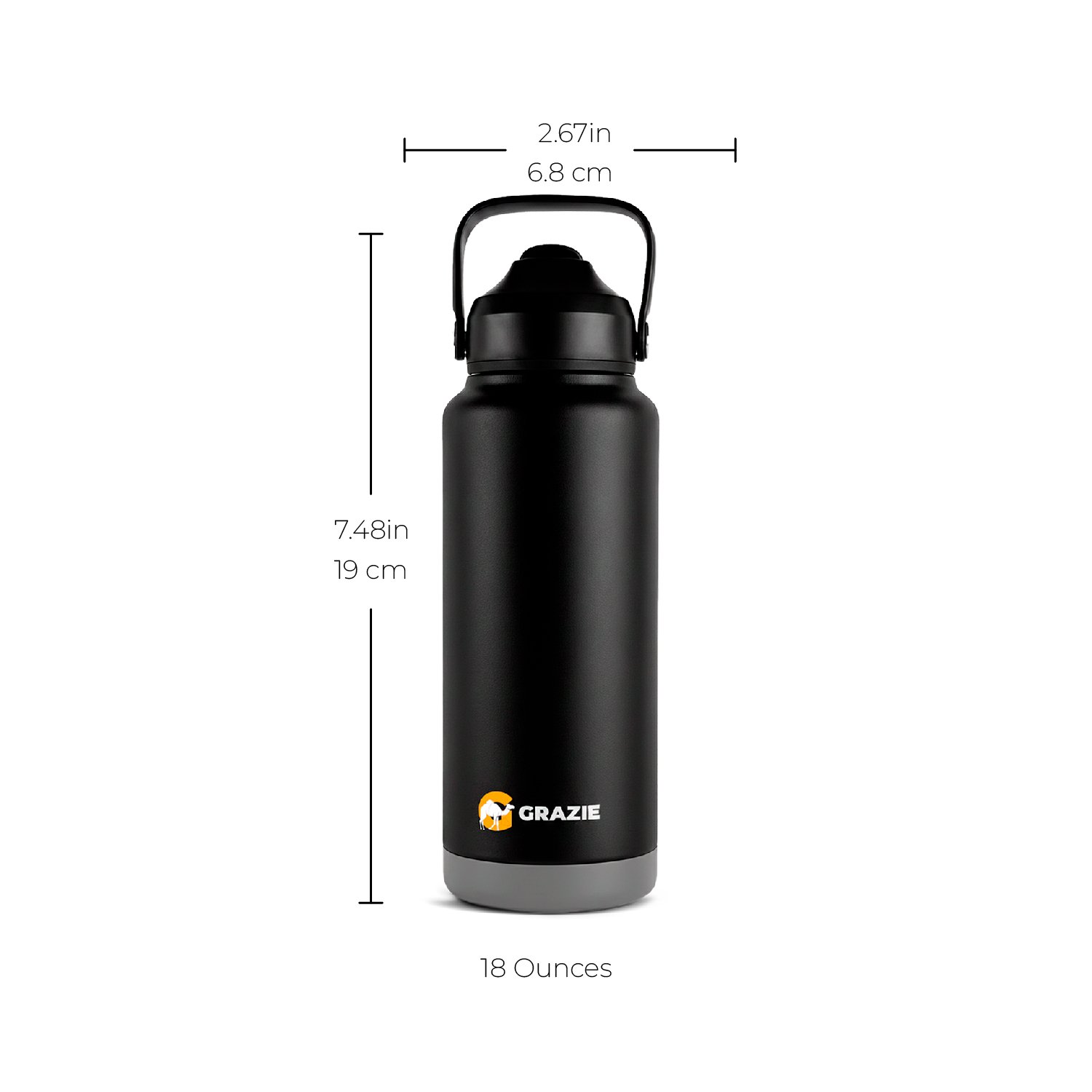 GRAZIE 18 Oz Stainless Steel Water Bottle - Image 2